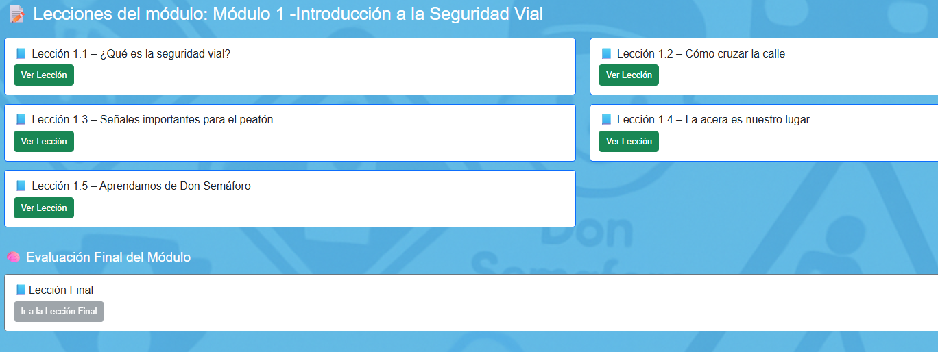 Lecciones disponibles